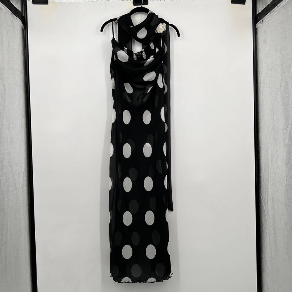 RARE For Love and Lemons Justina Sheer Maxi Gown Scarf Set Coverup Large - Picture 7 of 14